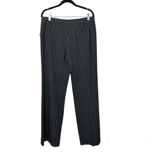 Y2K Larry Levine Black Pinstripe Silver Chain Belted Trousers Deadstock NWT 10 - Picture 8 of 10